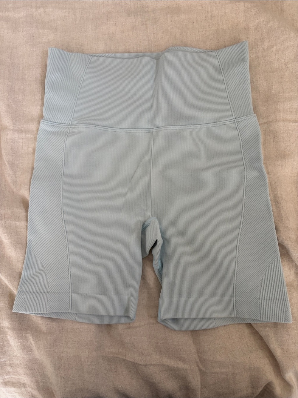 all in motion High-Rise Ribbed Bike Shorts - Light Blue